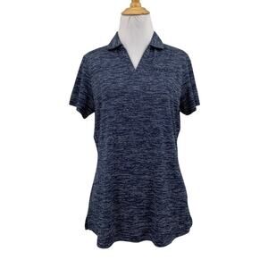 Puma Polo Shirt Womens M Navy Icon Heather Short Sleeve Collar Performance Golf